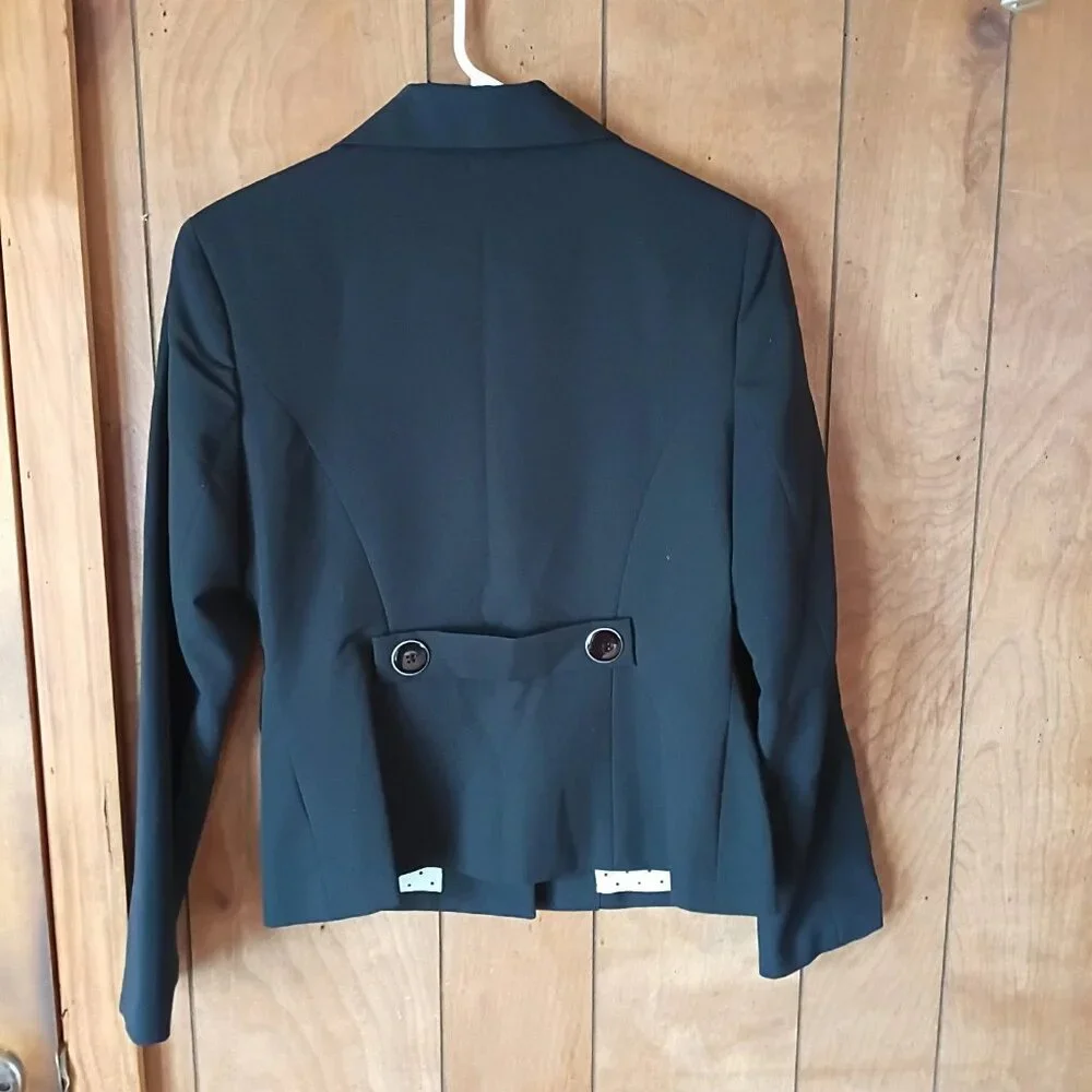 George Stretch Women’s Black Blazer Size 4 Fitted Career Jacket